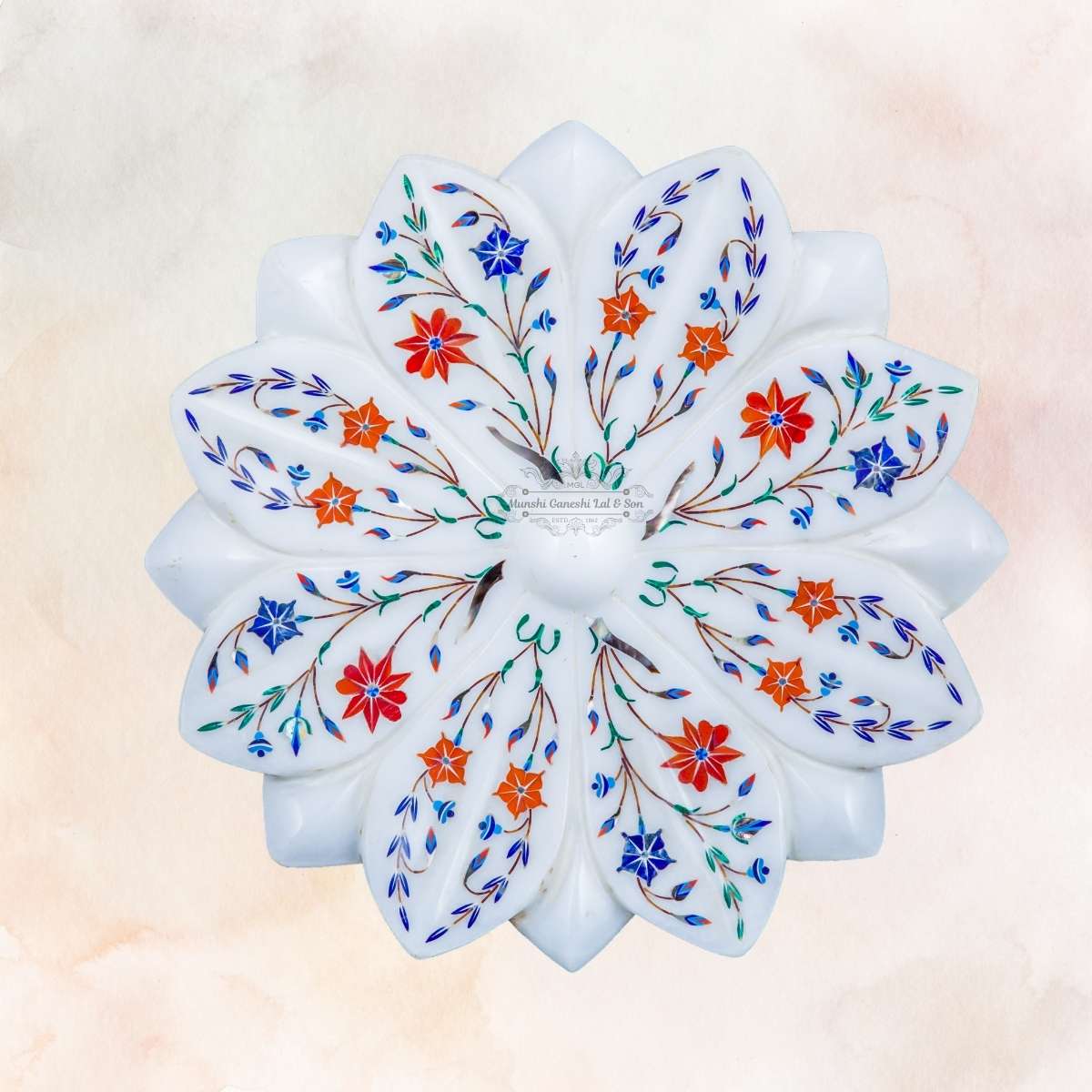 R-G-B Colour Leaves Shape Marble Fruit Bowl